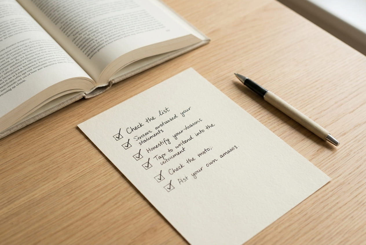 Рабочая область с чек-листом для проверки полноты учебного контента