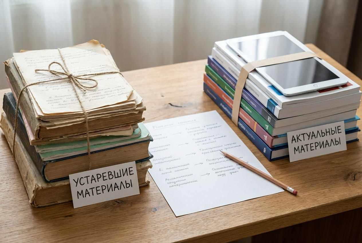 Сравнительный анализ устаревших и актуальных учебных материалов